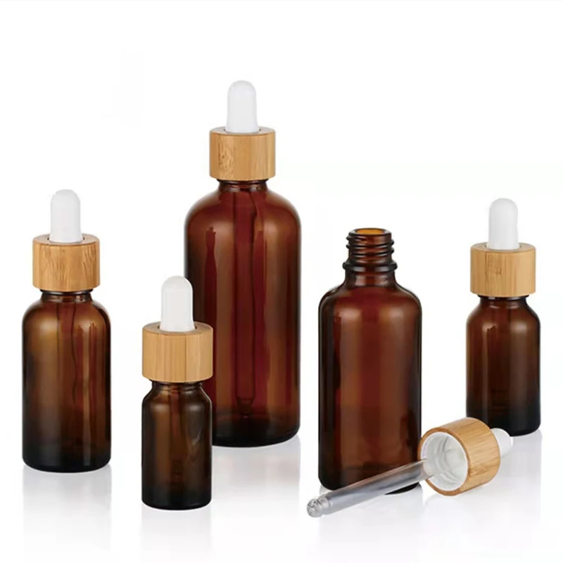Skincare Indonesia - 5ml-100ml Dropper Bottle Bamboo Wood Lid