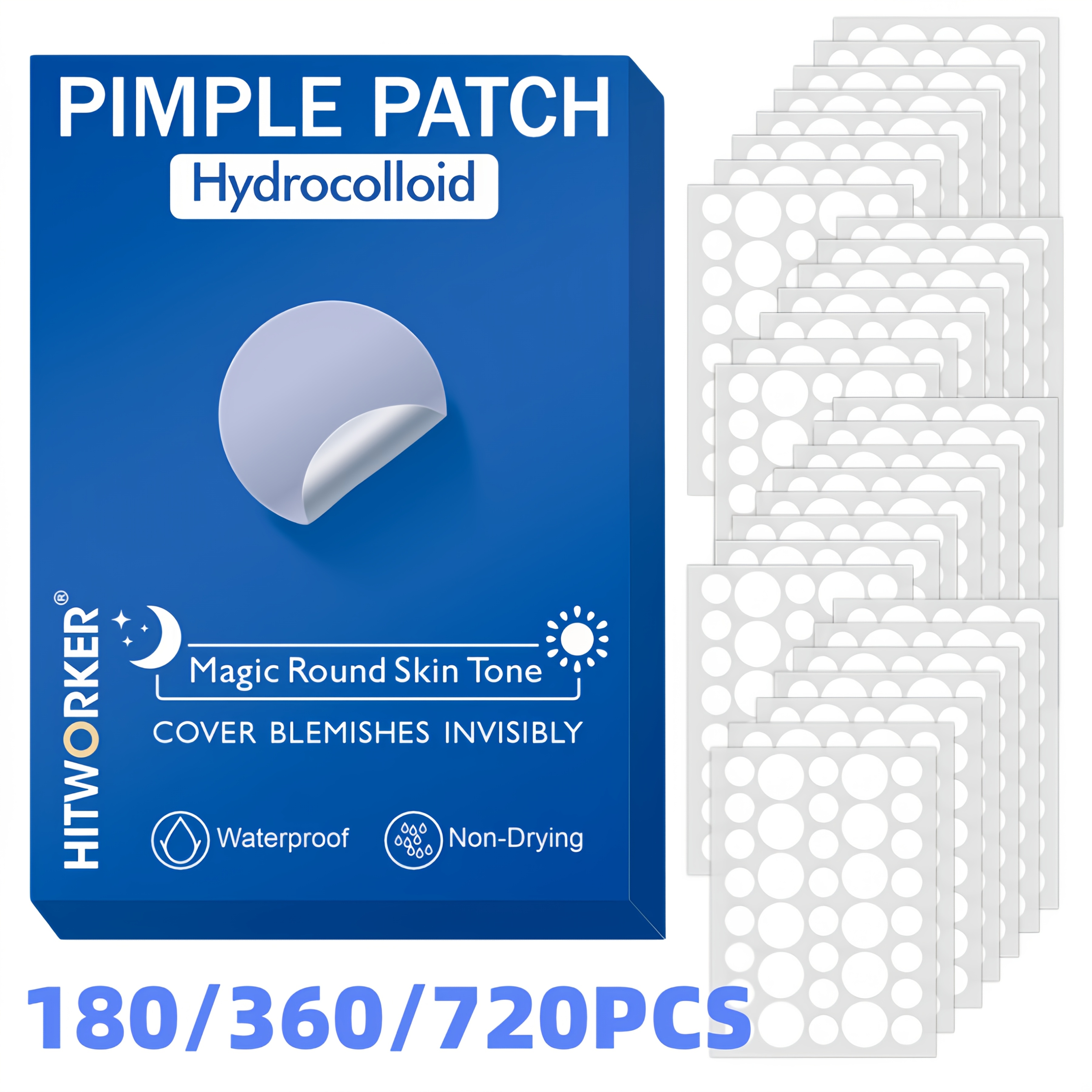 Skincare Oil Control - 180/360/720pcs acne patches, water-based gel non