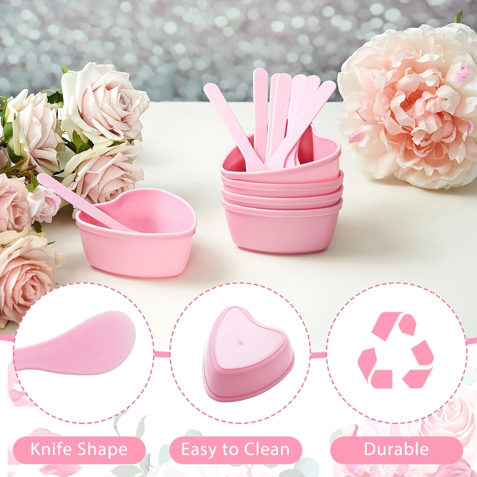 6-piece Pink Heart Shaped Faci - Skincare Indonesia のレビューと価格