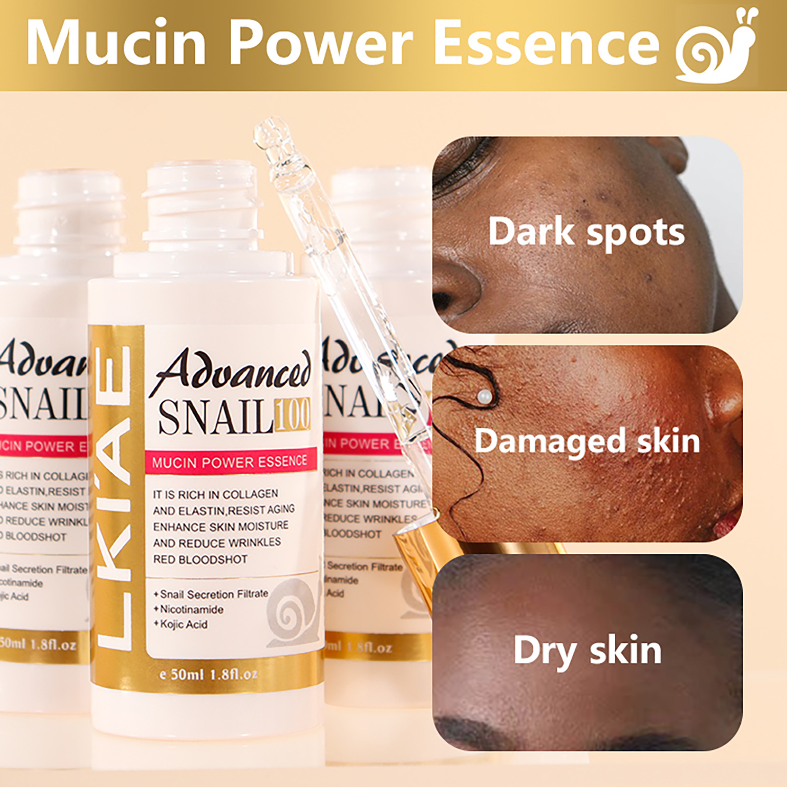 LKIAE Advanced Snail Mucin Pow - Snail Mucin Essence のレビューと価格
