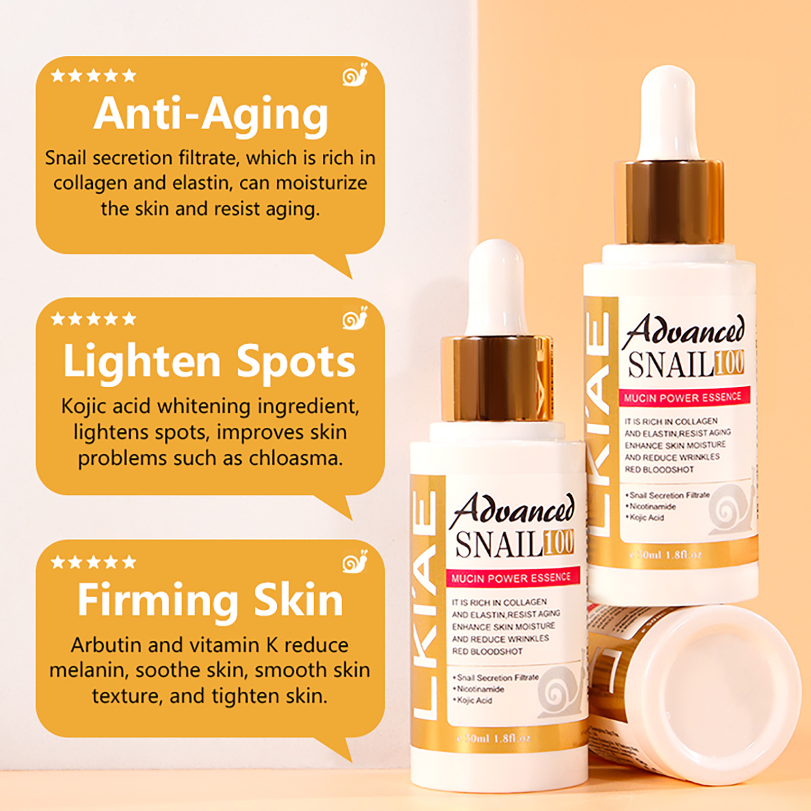 LKIAE Advanced Snail Mucin Pow - Snail Mucin Essence のレビューと価格