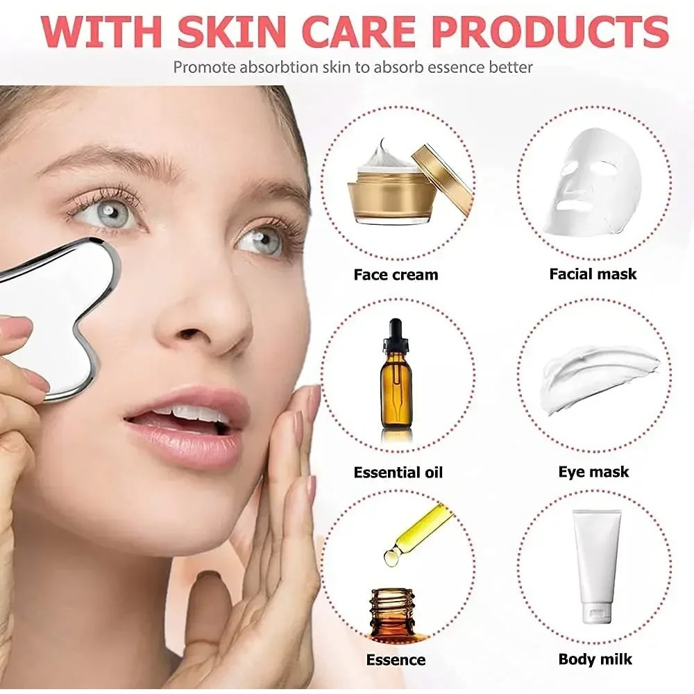 2Pcs Stainless Steel Gua Sha T - Skincare Indonesia のレビューと価格