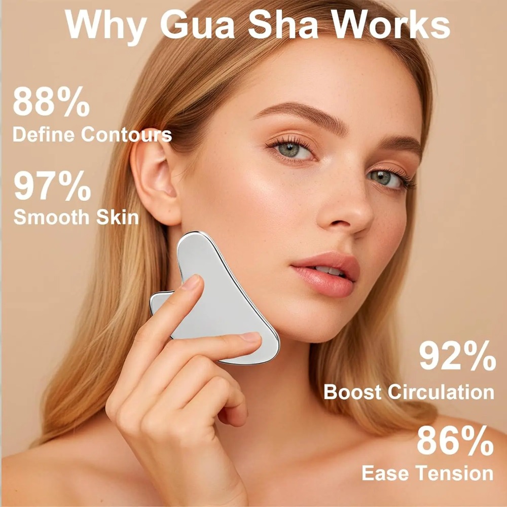 2Pcs Stainless Steel Gua Sha T - Skincare Indonesia のレビューと価格