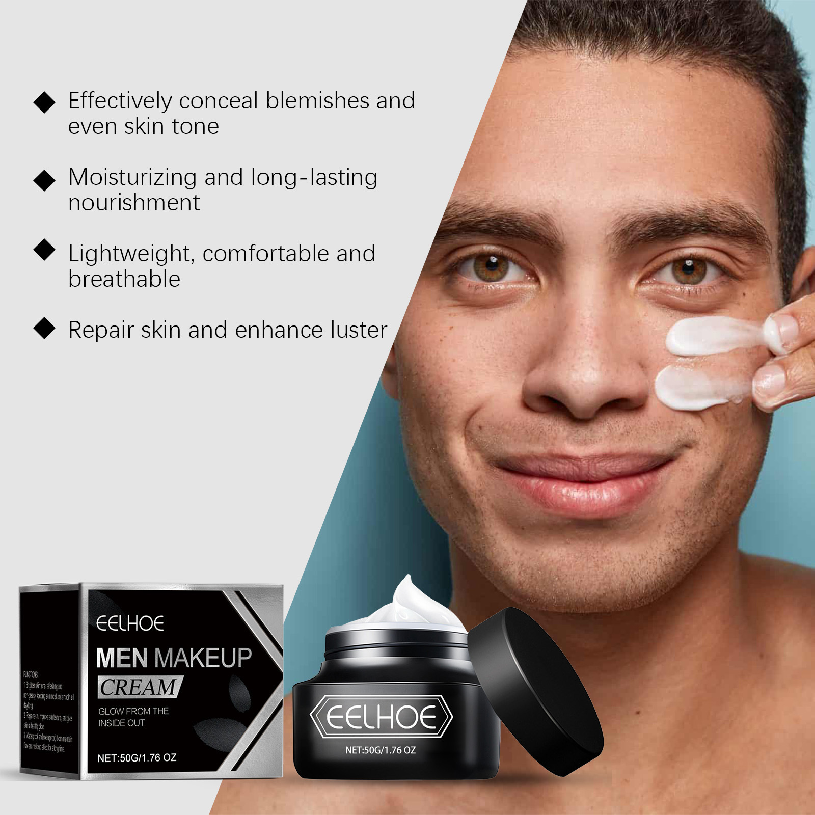 EELHOE BB Cream for Men Cosmet - Skincare Oil Control のレビューと価格