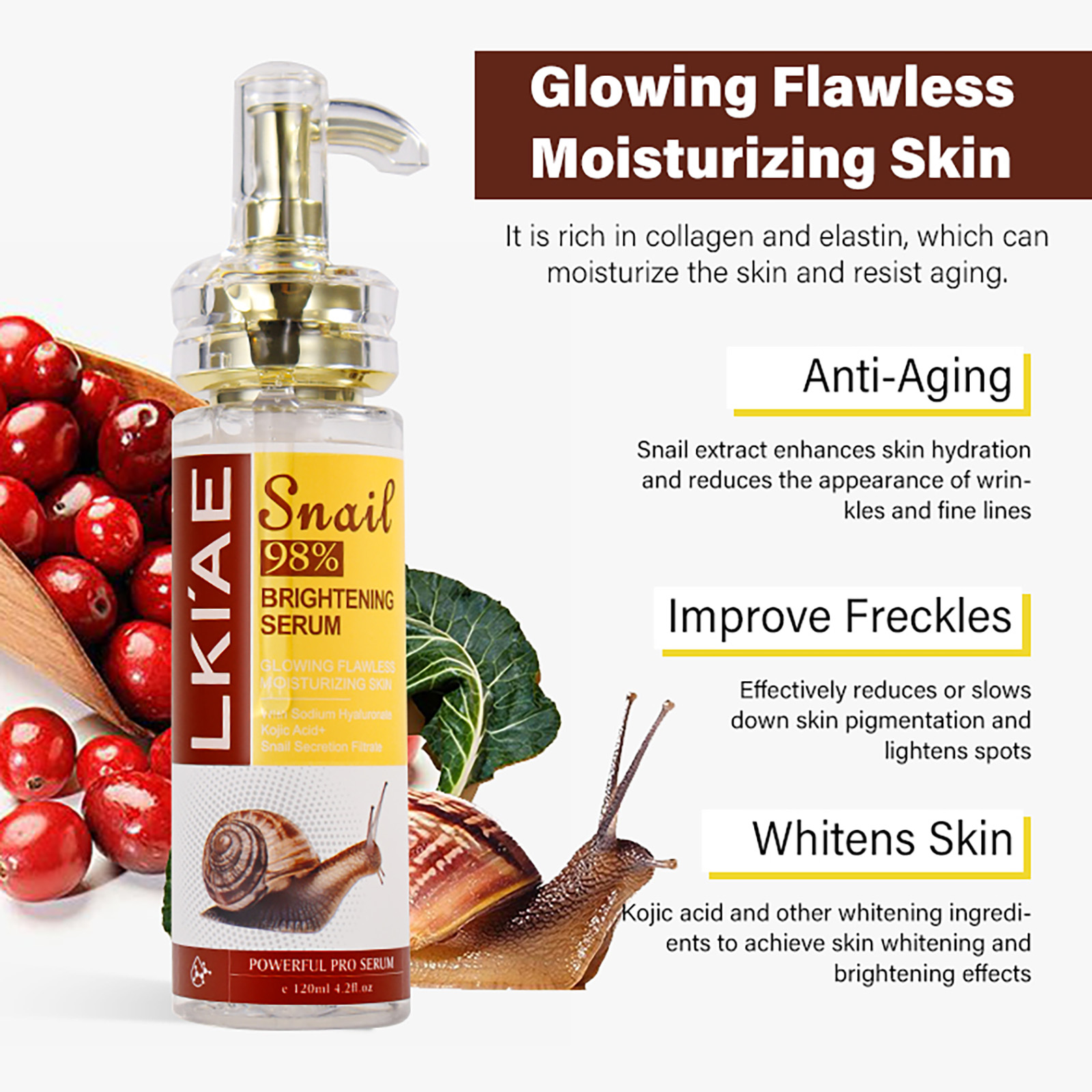 AILKE Snail Extract Whitening  - Snail Mucin Essence のレビューと価格