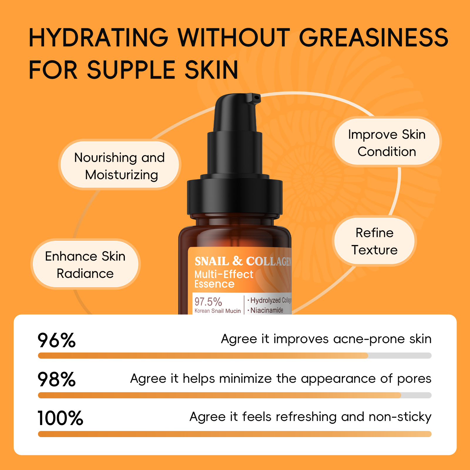 Quiyum Snail Mucin & Collagen  - Snail Mucin Essence のレビューと価格