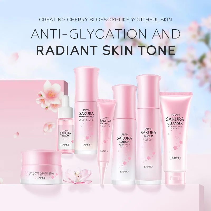 7pcs/Set LAIKOU Sakura Facial  - Skincare Niacinamide のレビューと価格