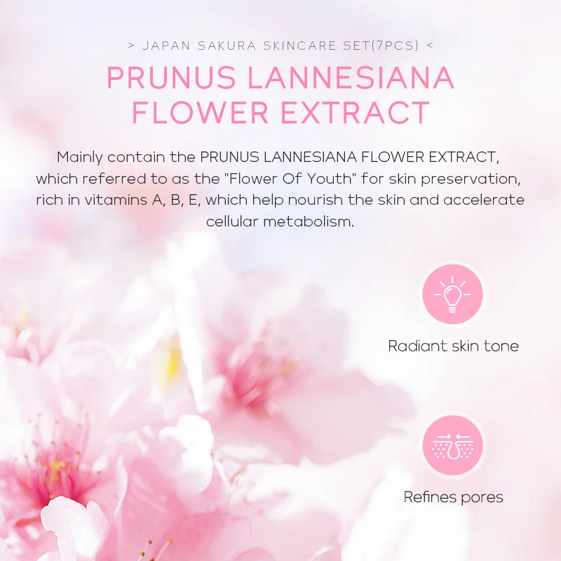 7pcs/Set LAIKOU Sakura Facial  - Skincare Niacinamide のレビューと価格